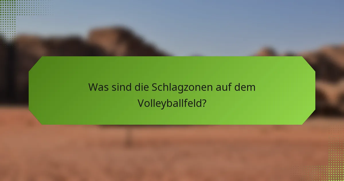 Was sind die Schlagzonen auf dem Volleyballfeld?